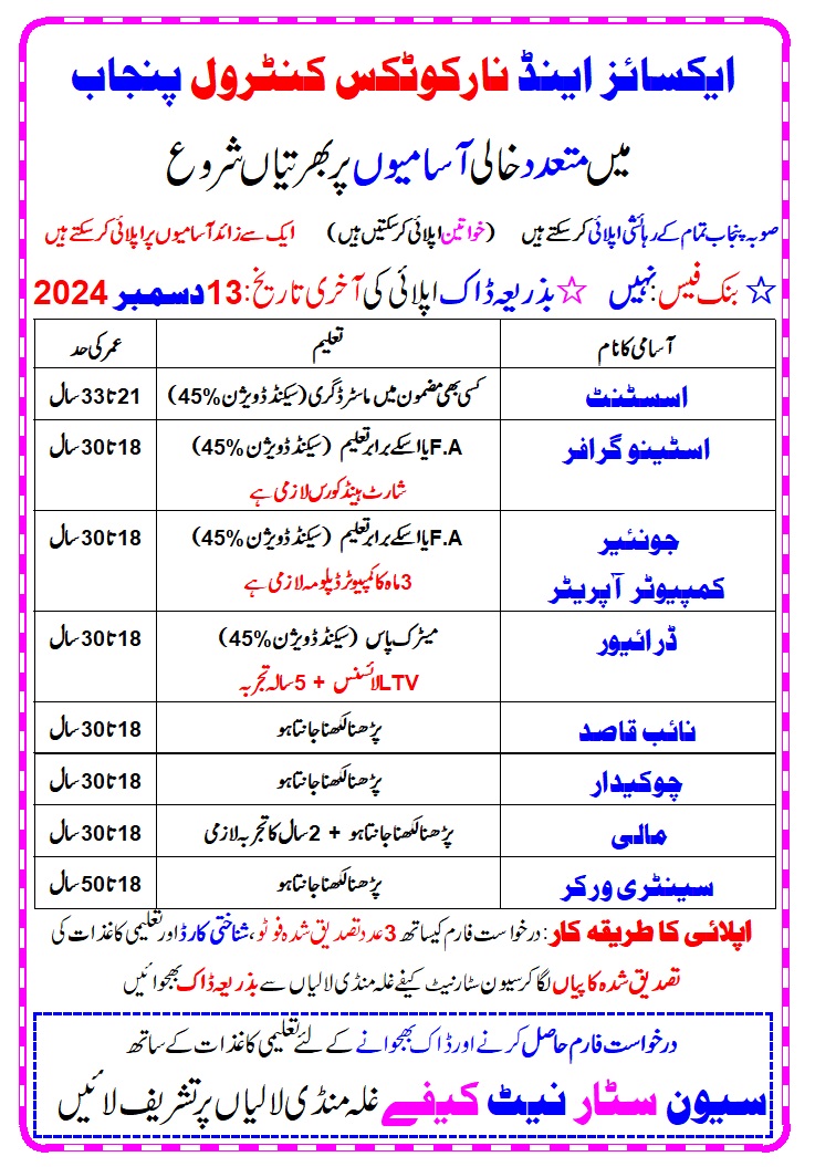 Excise and Narcotics Control Punjab